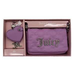 Juicy Couture Shoulder Bag Womens Heart Mirror Keychain Set New in Box Gift